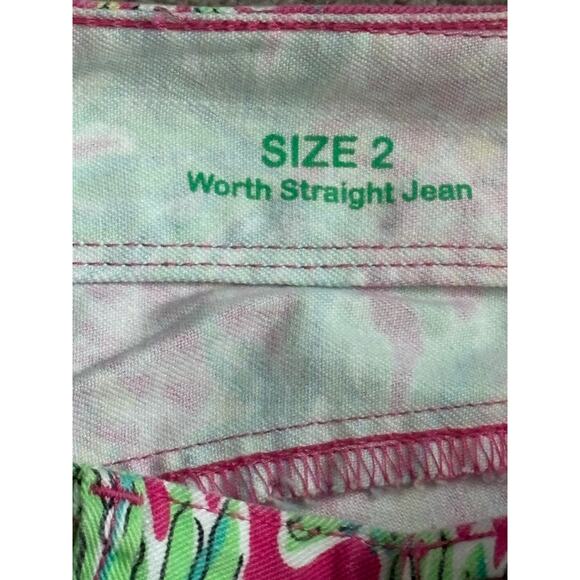 Lilly Pulitzer Worth Straight Jean Orchid Pink Spike The Punch Pineapple Size 2 - Picture 6 of 8